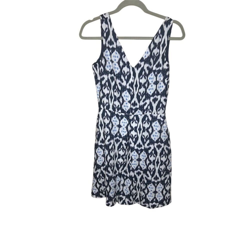 GAP Women's size 0 Navy White Ikat Print V-Neck Sleeveless Dress